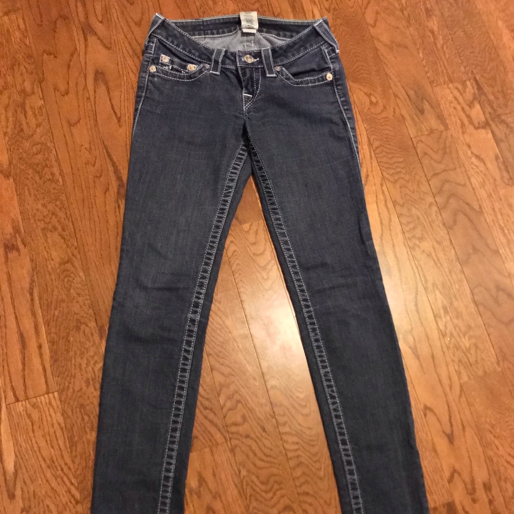 True Religion dark/medium wash skinny jean